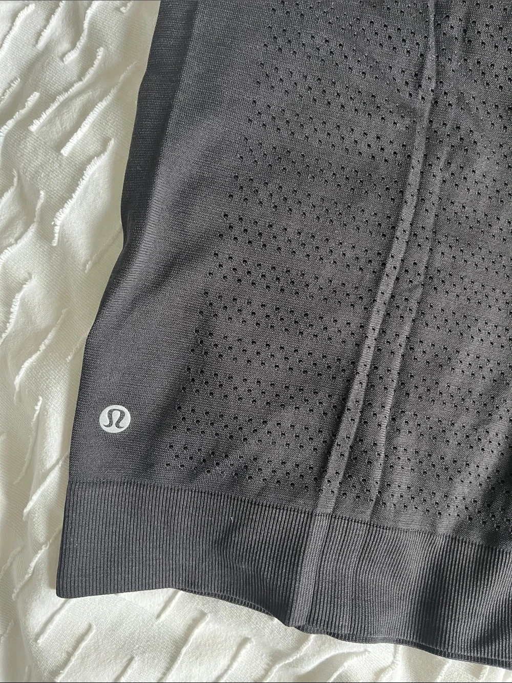 lululemon Black Perforated Workout Tank Top - Picture 6 of 9